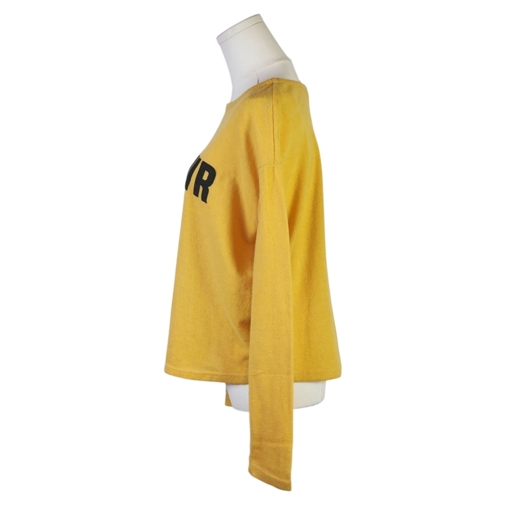 Sadie & Sage GRL PWR Yellow Black Sweatshirt Size S Casual Graphic Long Sleeve - Picture 6 of 8